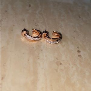 Michael Kors Crystal Small Hoop Earrings